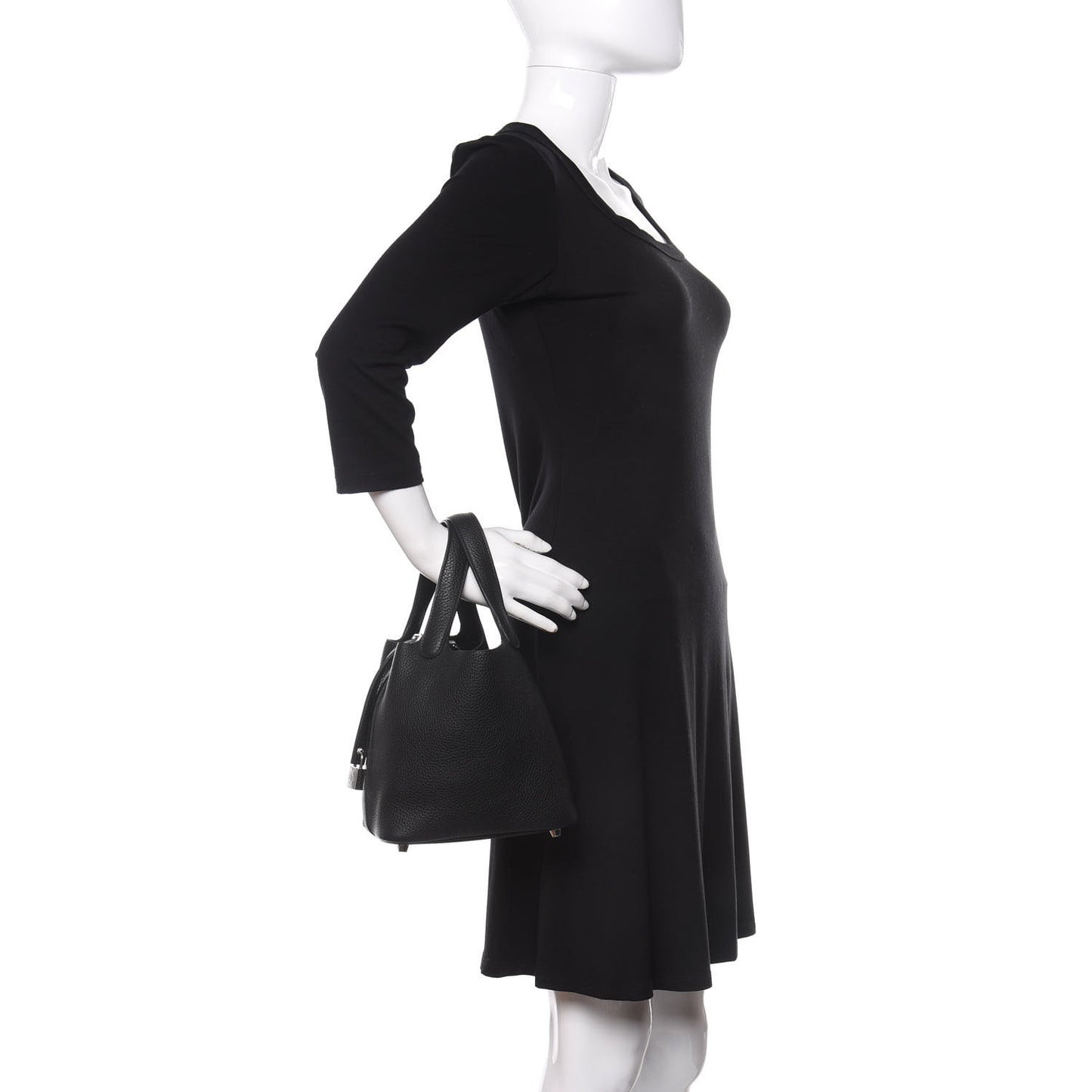 Taurillon Clemence Picotin Lock 18 PM Black