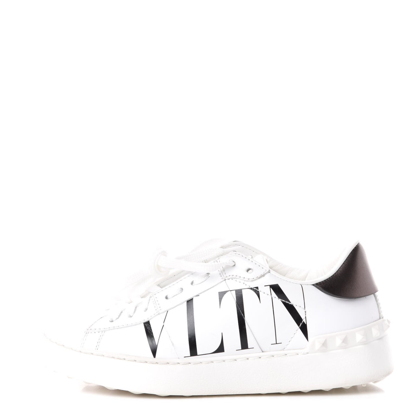 Calfskin VLTN Rockstud Open Sneakers 36.5 White