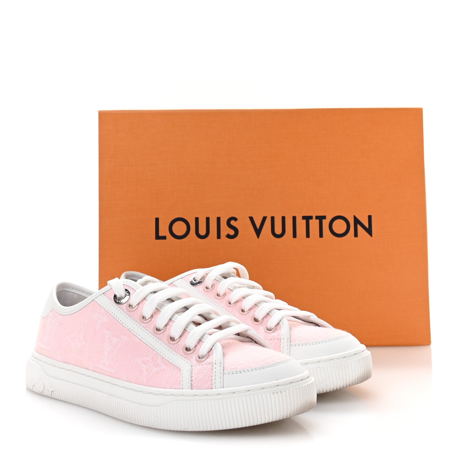 Louis Vuitton Denim Monogram Lagoon Sneakers 35 Pink 9 of 9