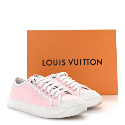Louis Vuitton Denim Monogram Lagoon Sneakers 35 Pink 9 of 9