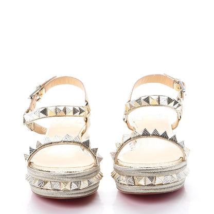 Christian Louboutin Specchio Vintage Pyraclou 60 Platform Sandals 38 Platine 2 of 8
