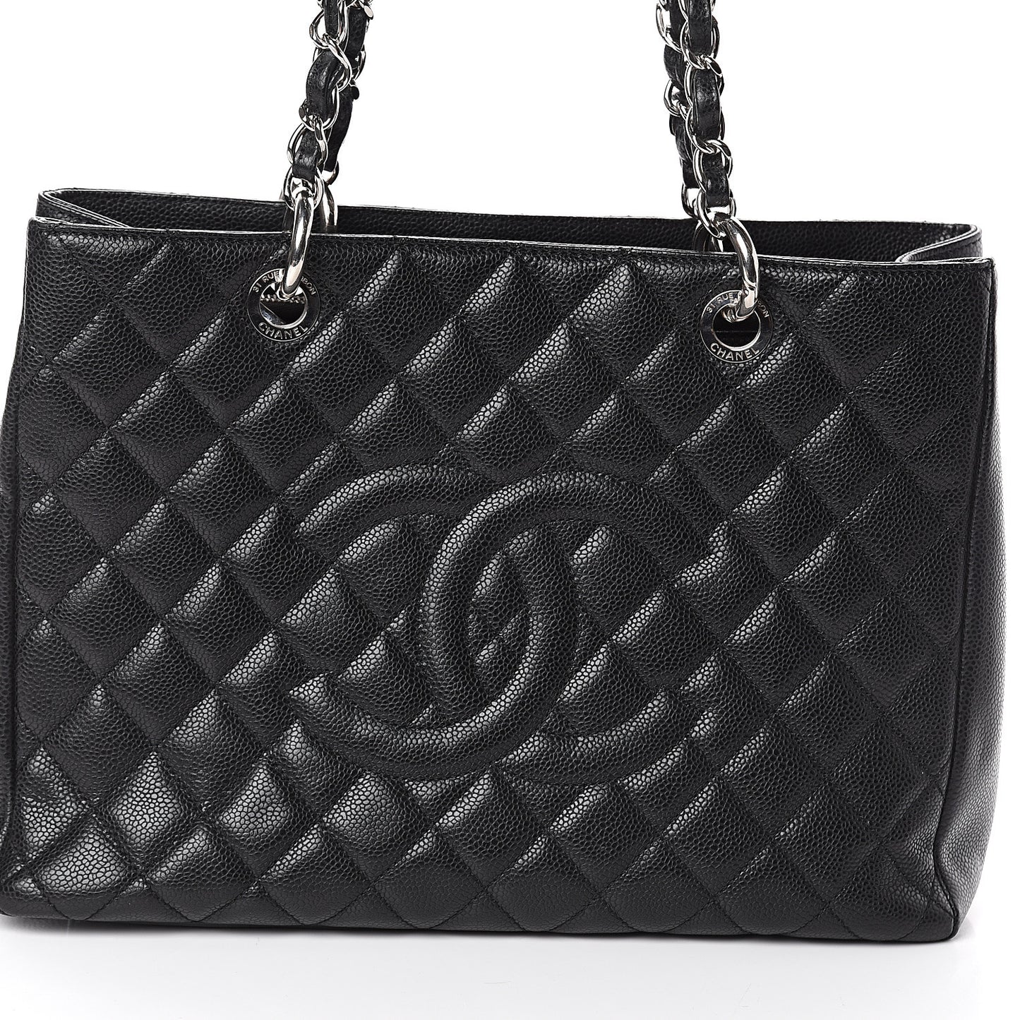 Caviar Quilted Grand Shopping Tote GST Black