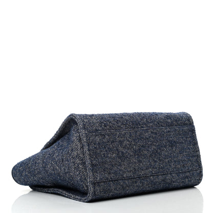 Chanel Mixed Fibers Calfskin Medium Deauville Tote Blue 4 of 11