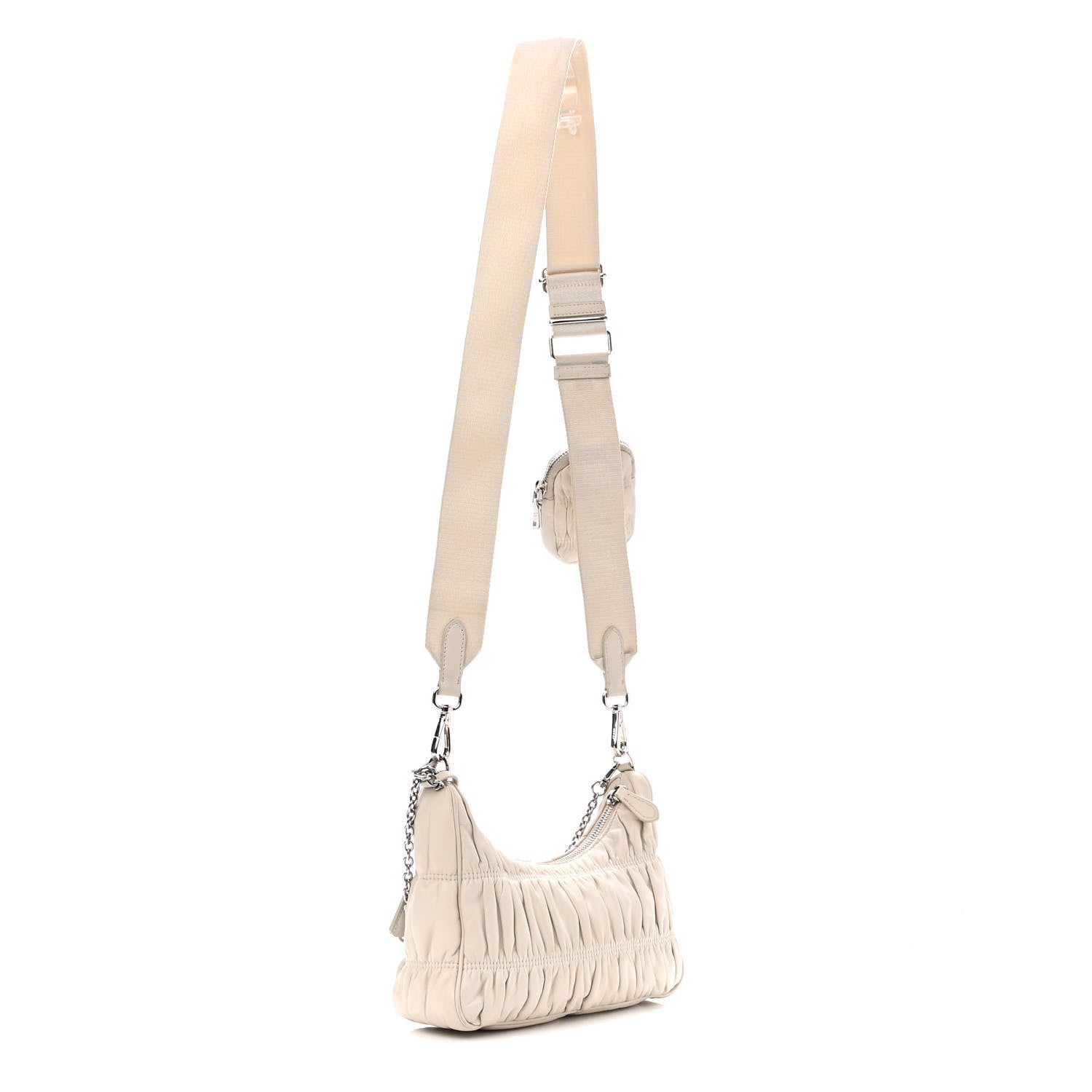 Prada Nappa Gaufre Re-Edition 2005 Shoulder Bag Talco 3 of 13