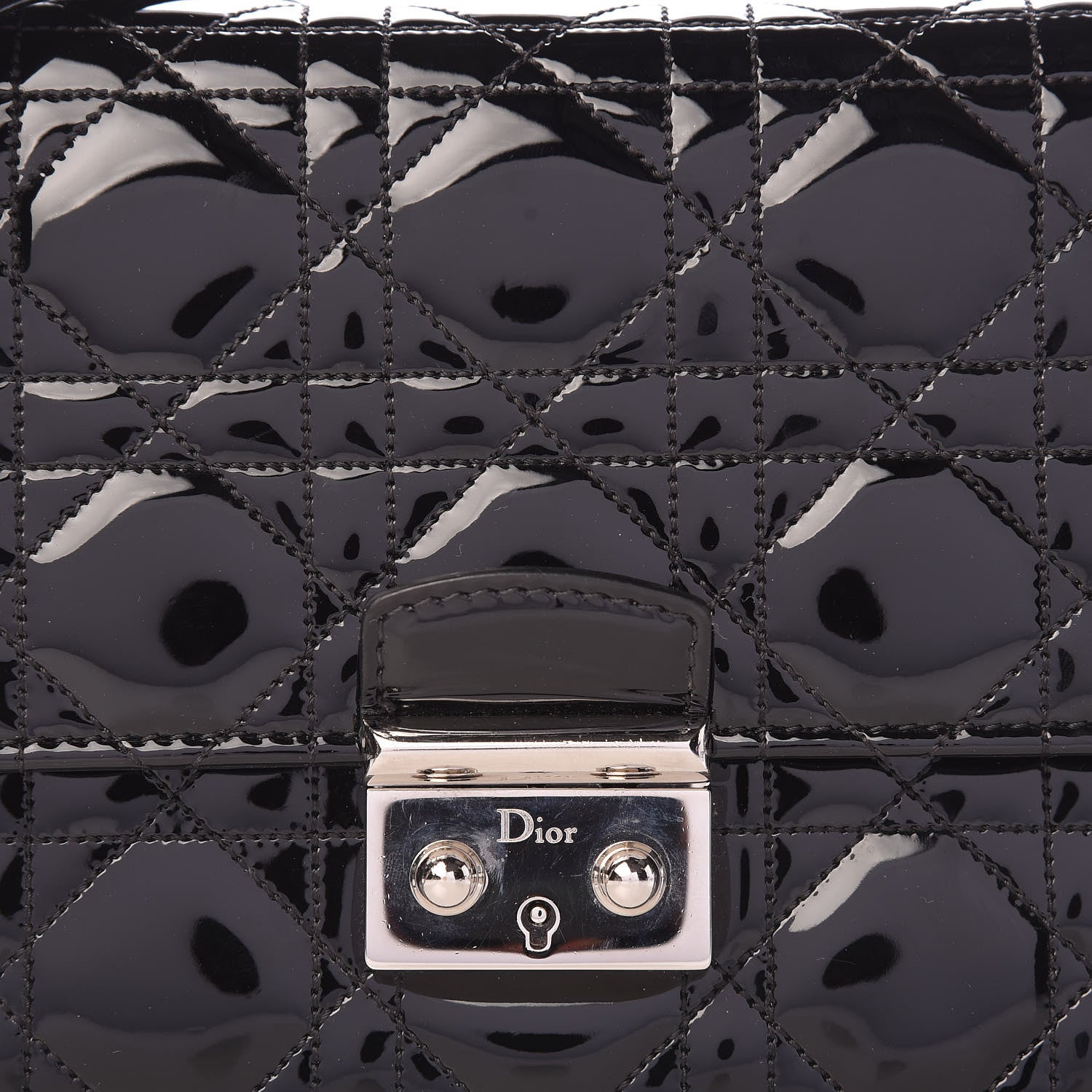 Christian Dior Patent Cannage Miss Dior Promenade Pouch Black 12 of 12