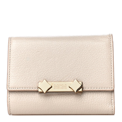 MCM Goatskin Milano Tri-Fold Wallet Beige 1 of 11