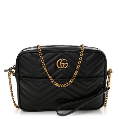 Gucci Calfskin Matelasse GG Marmont Multi-Use Mini Bag Black Perfect Pink Mystic White 3 of 10