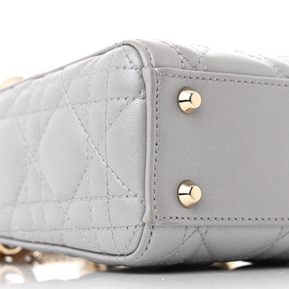 Christian Dior Metallic Lambskin Cannage Mini Lady Dior Grey 8 of 10
