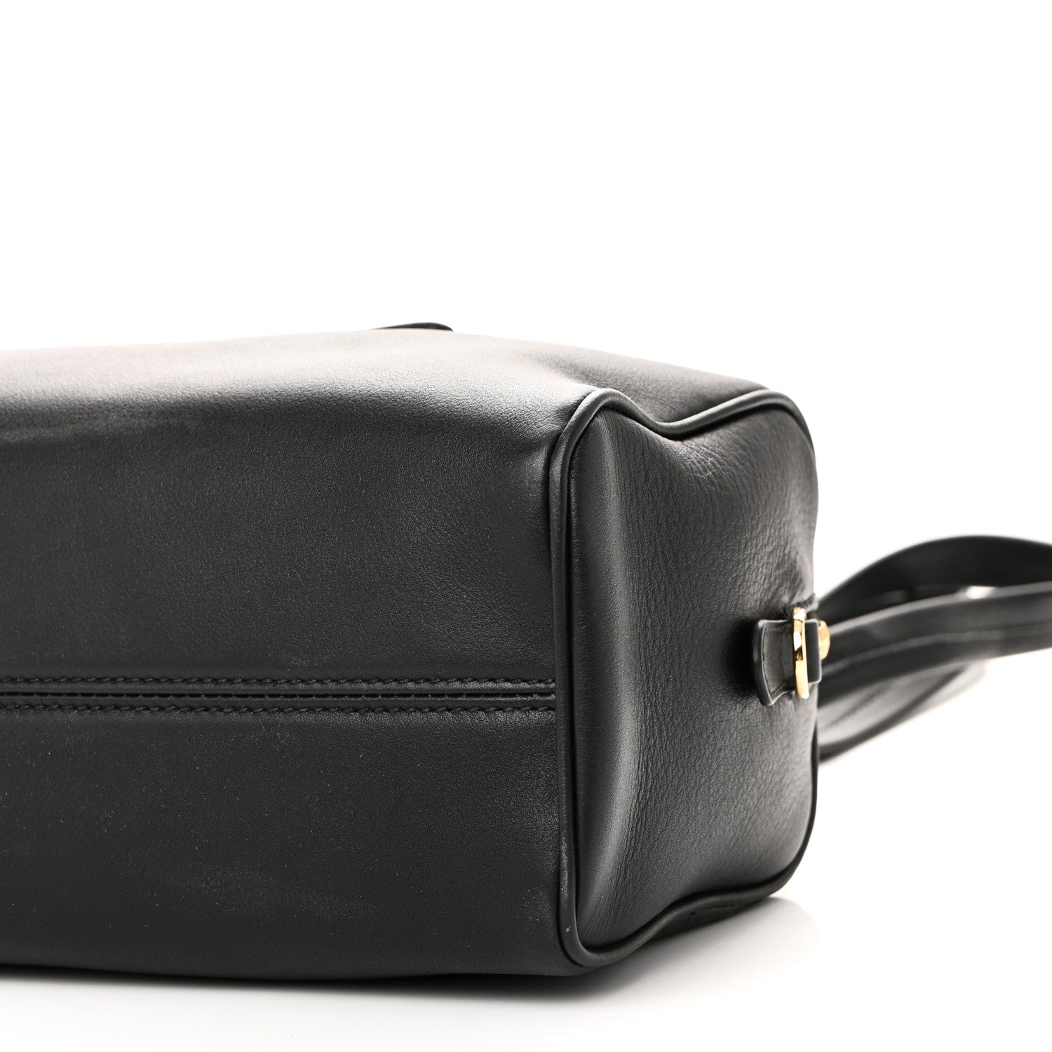 Prada Soft Grain Bauletto Medium Top Handle Bag With Padlock Black 9 of 9