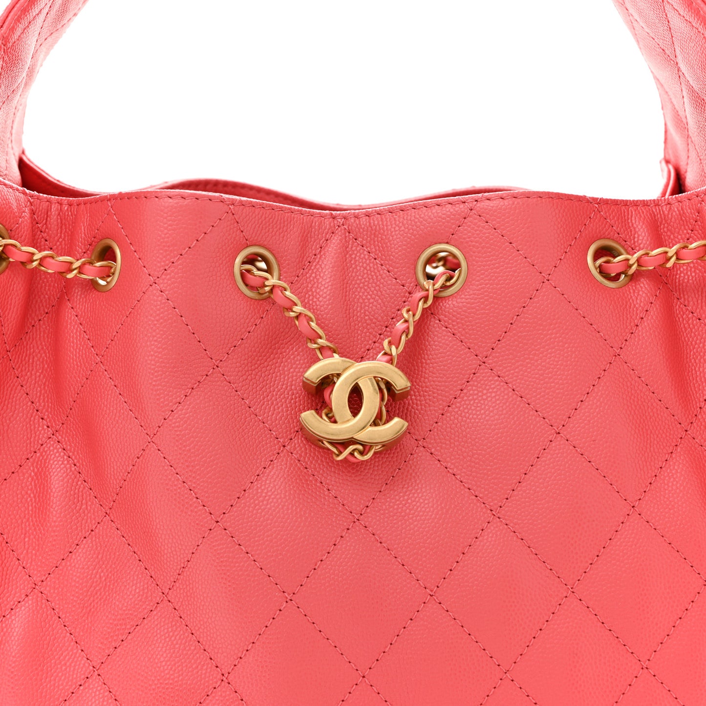 Caviar Quilted Small Chanel 25 Handbag Coral