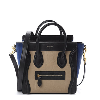 Celine Bullhide Calfskin Nubuck Nano Tri-Color Luggage Light Taupe 1 of 8