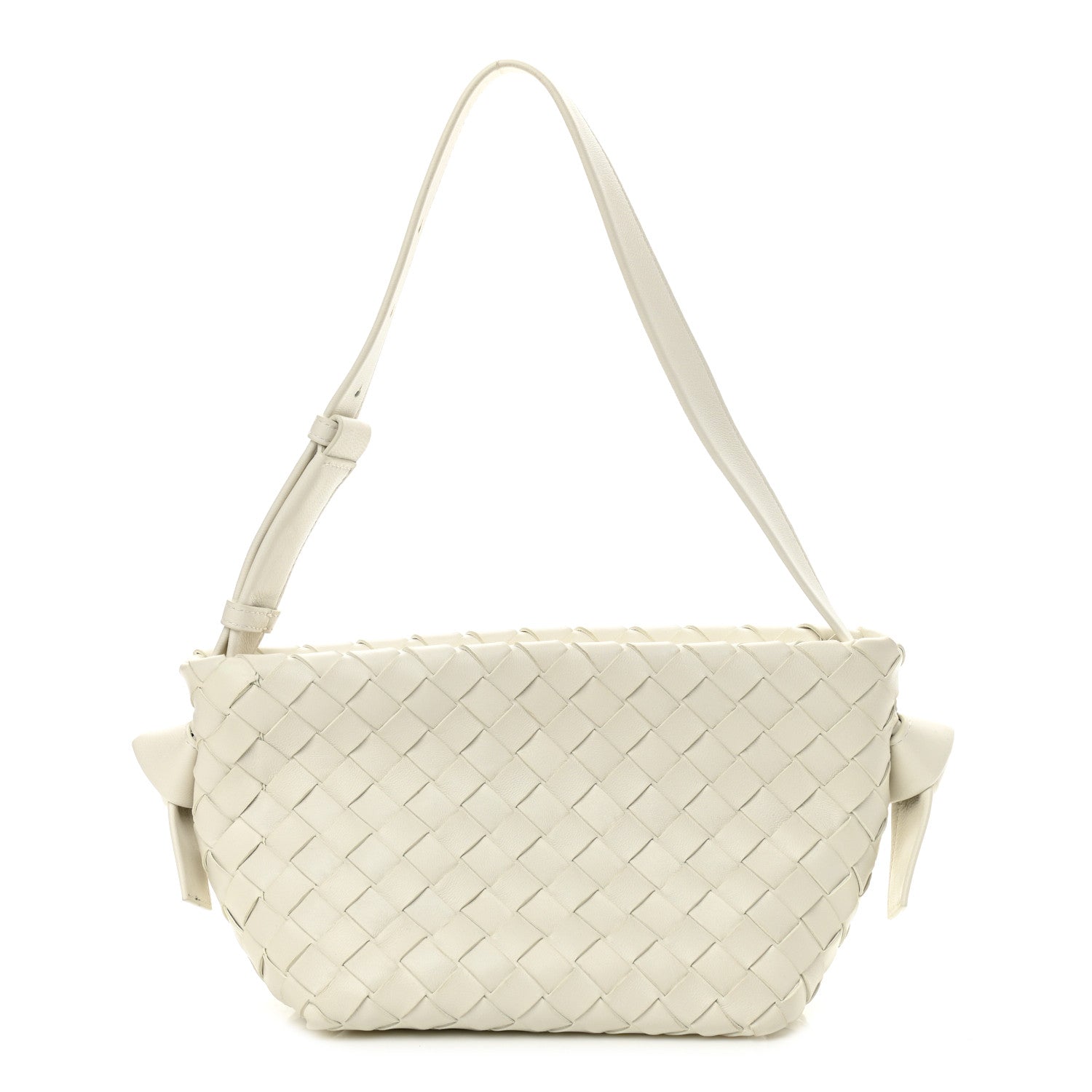 Bottega Veneta Nappa Intrecciato Tie Shoulder Bag White 1 of 10
