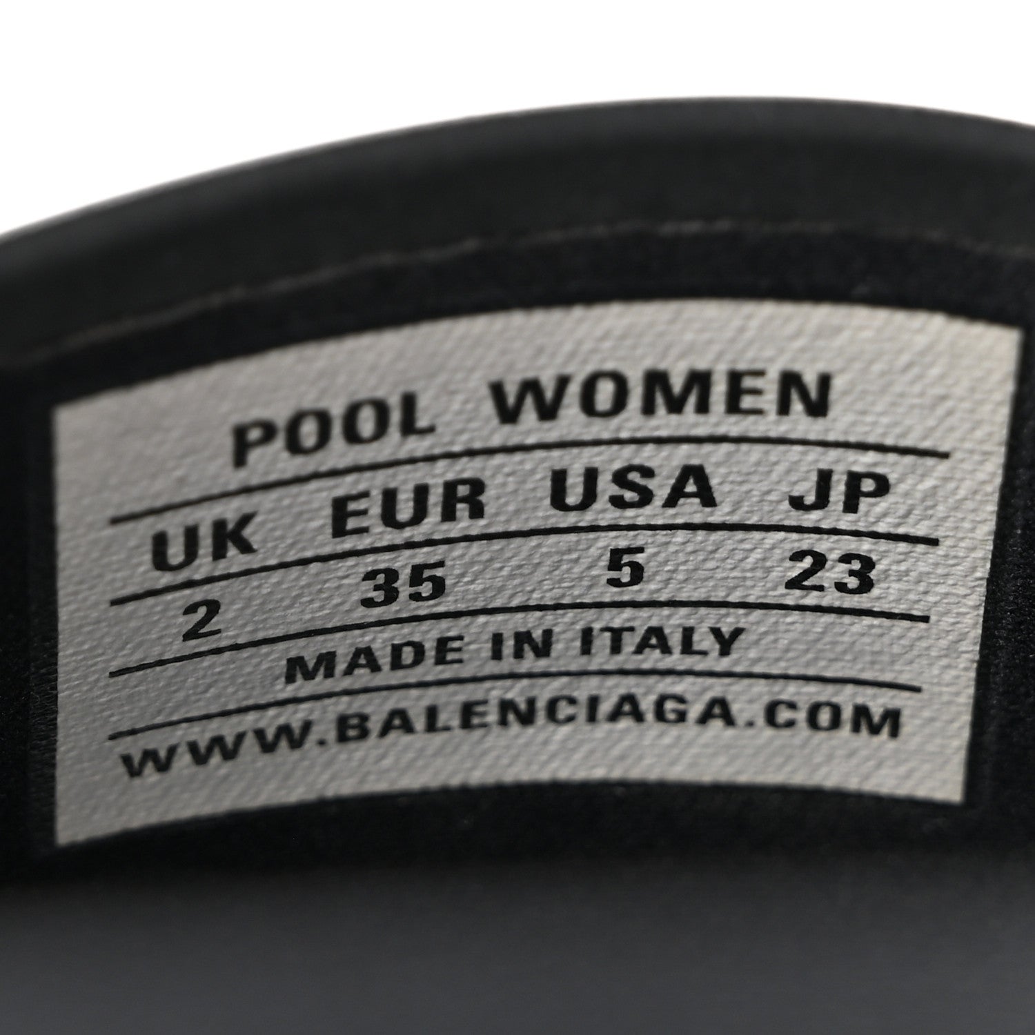 Balenciaga Rubber Womens Logo Pool Slide Sandals 35 Black 7 of 9