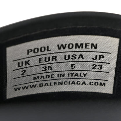 Balenciaga Rubber Womens Logo Pool Slide Sandals 35 Black 7 of 9