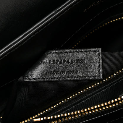 Saint Laurent Calfskin Y Quilted Monogram Medium Loulou Chain Satchel Black 7 of 12