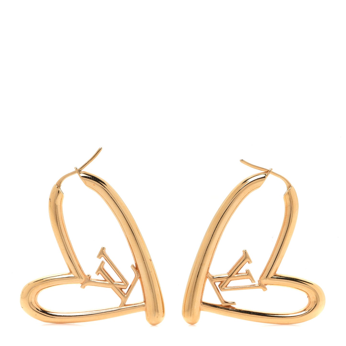 Metal Fall In Love Hoop Earrings GM Gold