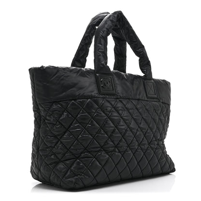 Chanel Nylon Quilted Large Coco Cocoon Tote Black 3 of 10