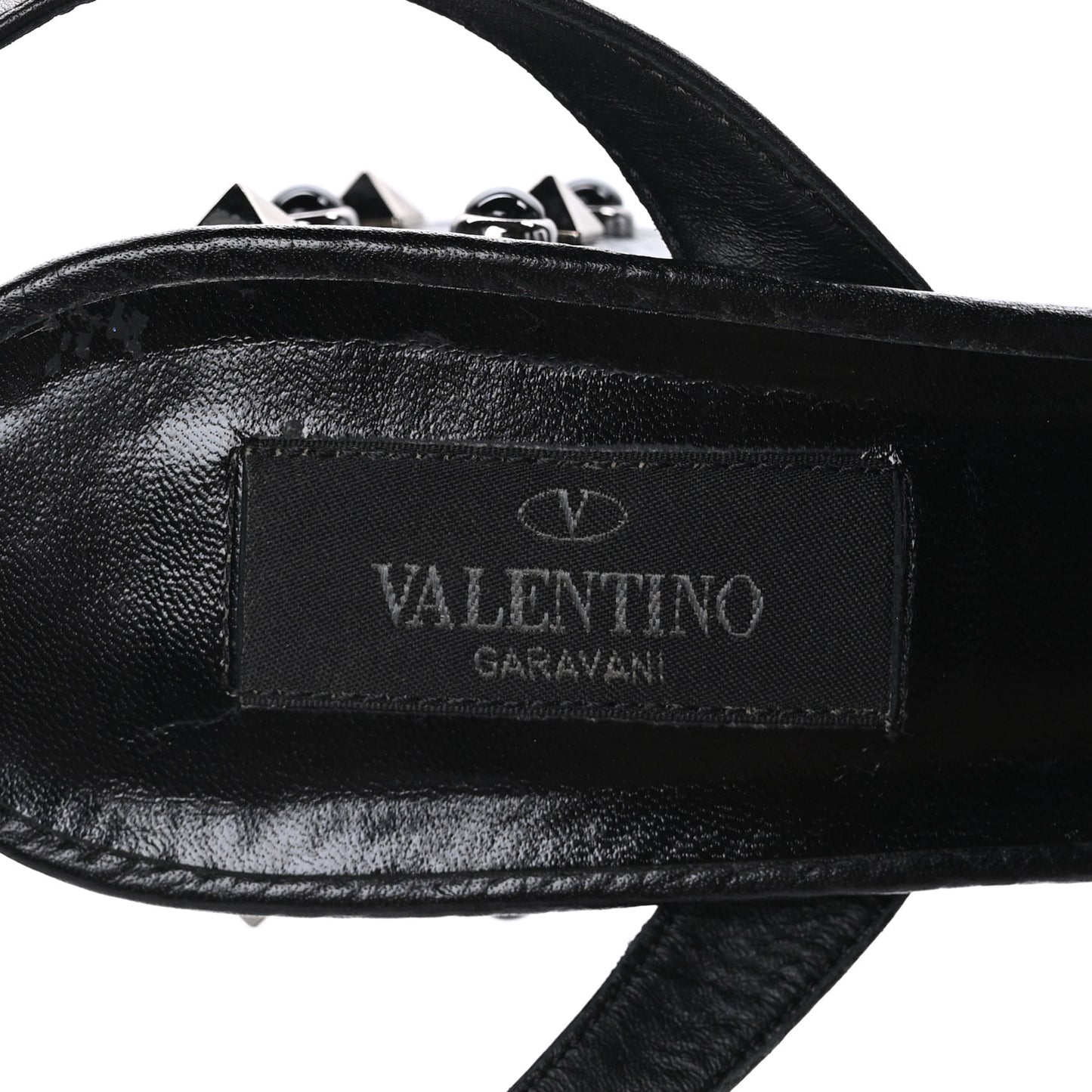 Pebbled Calfskin Onyx Rockstud Rolling 60mm City Sandals 37 Black