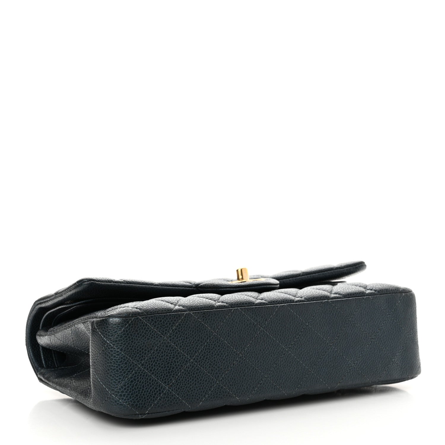 Chanel Iridescent Caviar Quilted Medium Double Flap Dark Blue 4 of 13