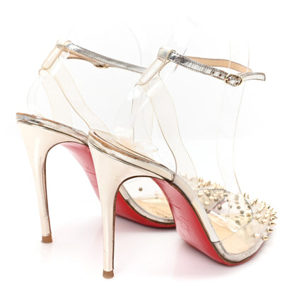 Christian Louboutin PVC Specchio Spikoo 100 Pumps 38 Light Gold 5 of 9
