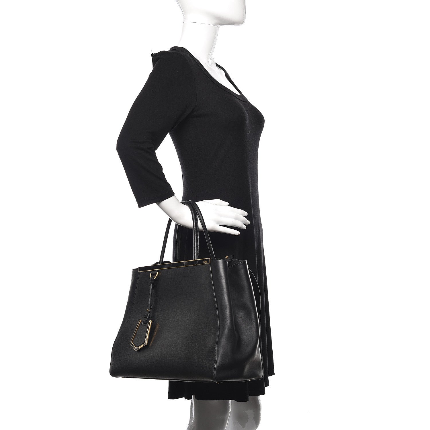 Fendi Vitello Elite Regular 2Jours Tote Black 2 of 11