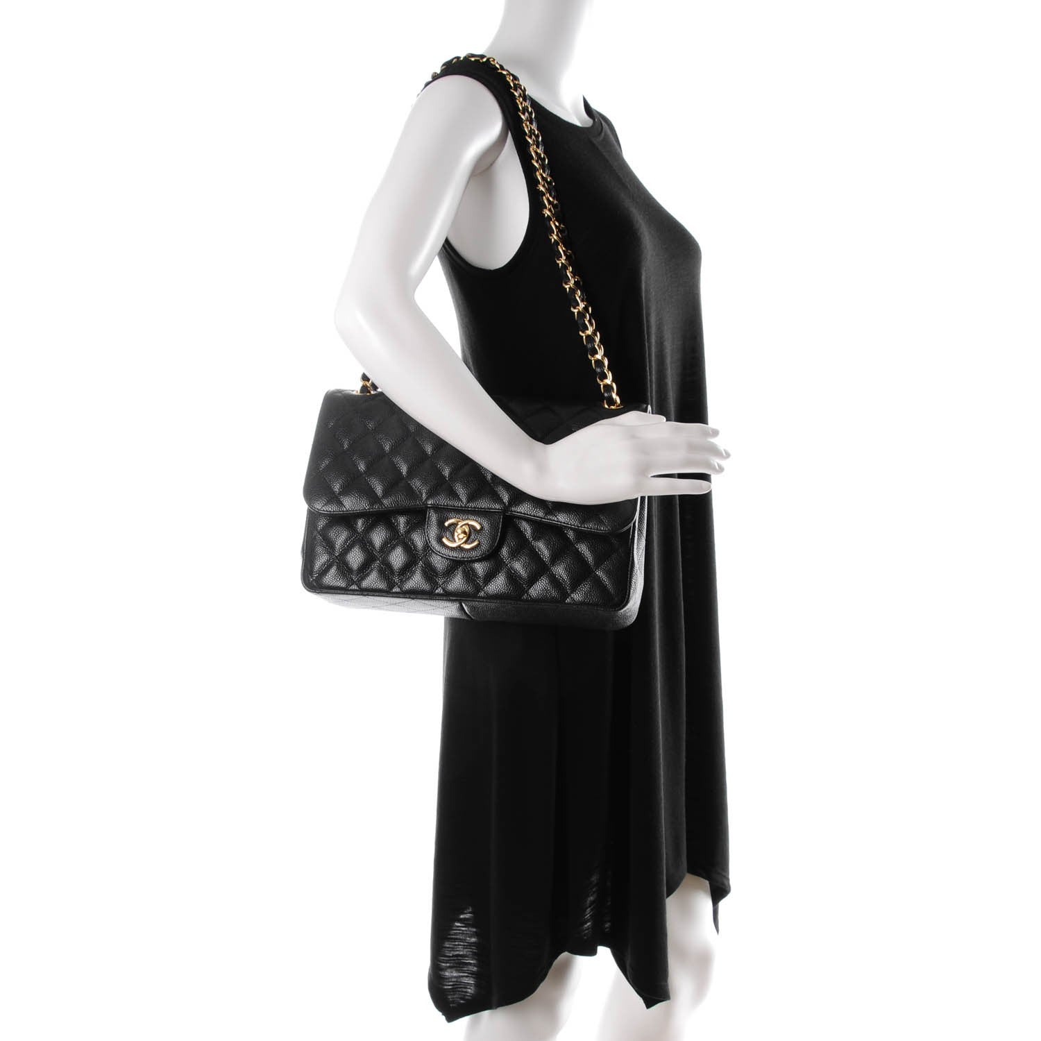 Chanel Caviar Quilted Jumbo Double Flap Black 2 of 8