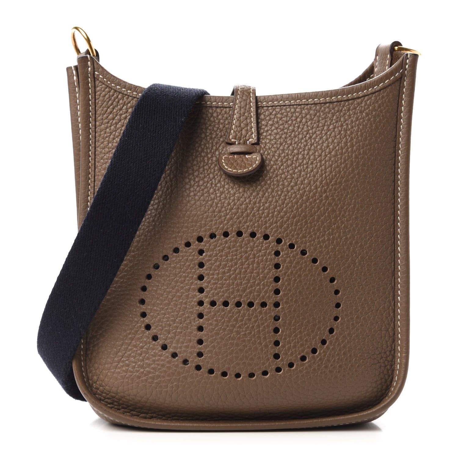 Hermes Taurillon Clemence Amazone Evelyne TPM Etoupe Bleu Indigo 1 of 9