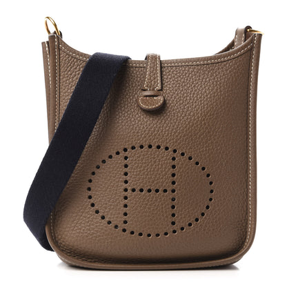 Hermes Taurillon Clemence Amazone Evelyne TPM Etoupe Bleu Indigo 1 of 9