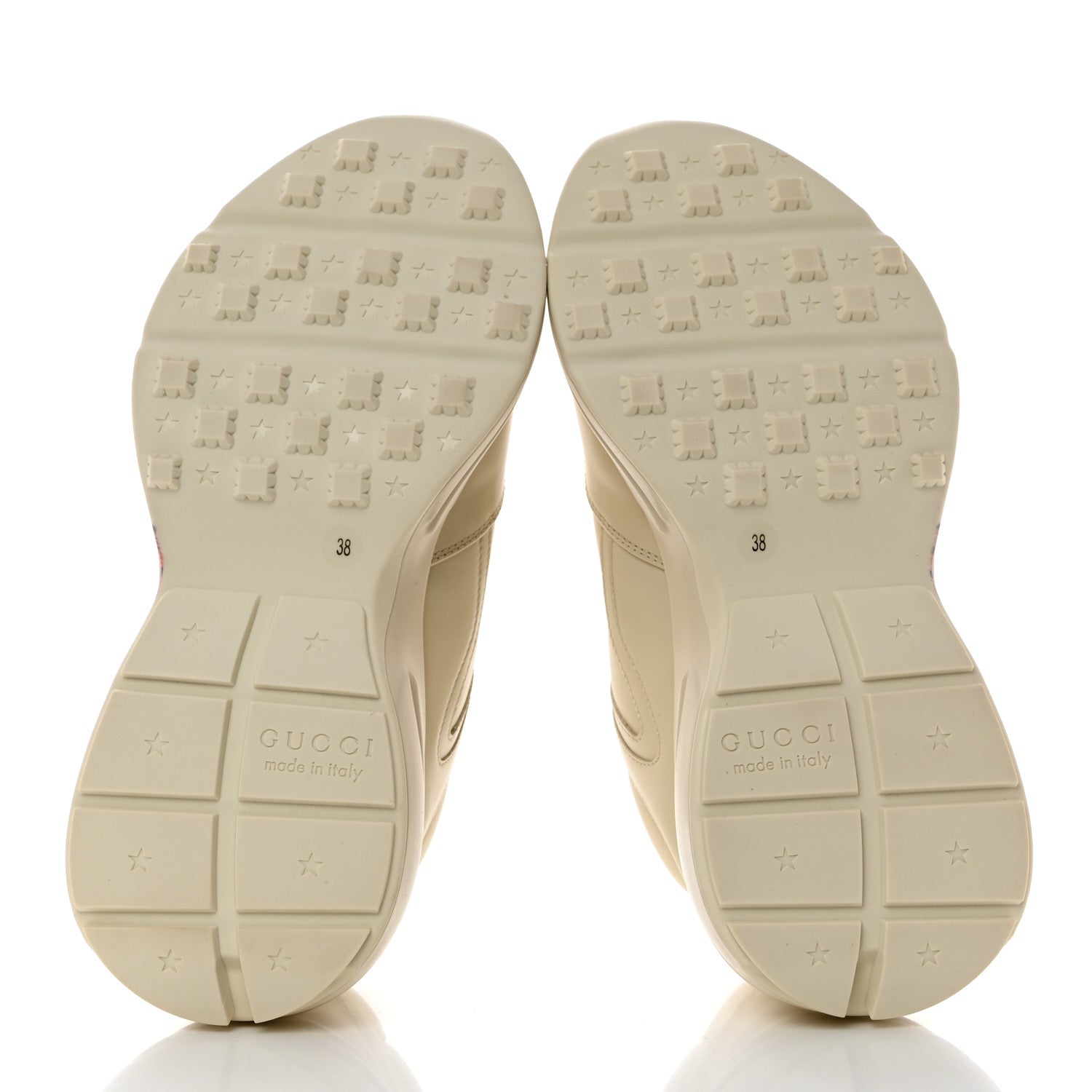 Gucci Apollo Calfskin Strawberry Womens Rhyton Sneakers 38 Ivory 5 of 9