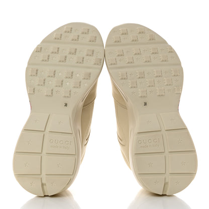 Gucci Apollo Calfskin Strawberry Womens Rhyton Sneakers 38 Ivory 5 of 9