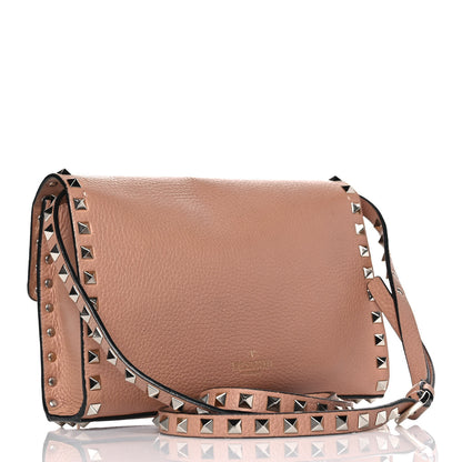 Valentino Garavani Pebbled Calfskin Medium Rockstud Flip Lock Crossbody Bag Skin Sorbet 2 of 8