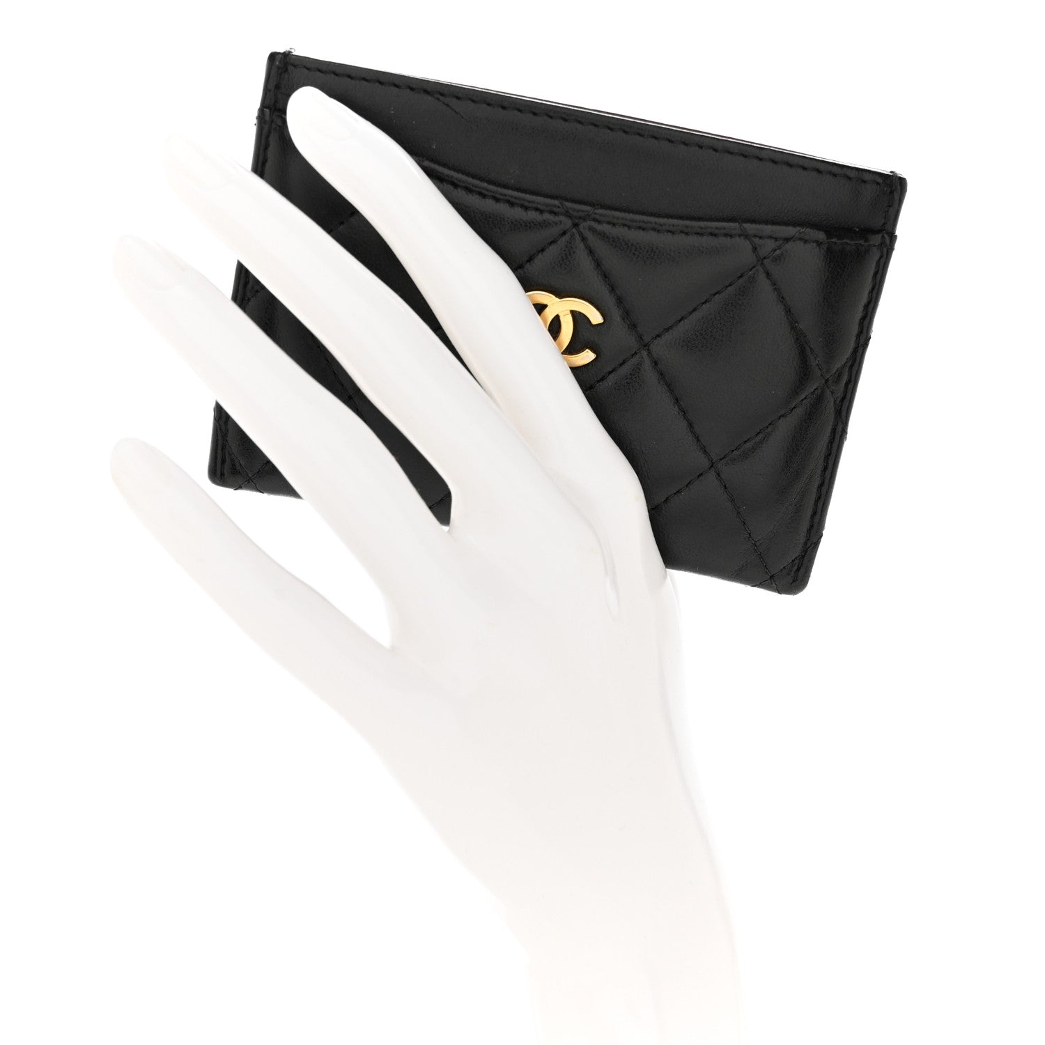 Chanel Lambskin Quilted Card Holder Black 2 of 10