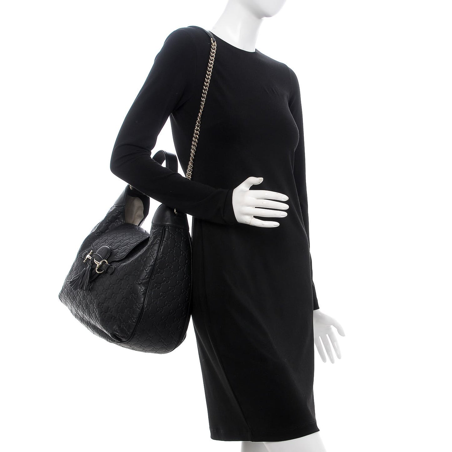 Guccissima Medium Emily Hobo Black