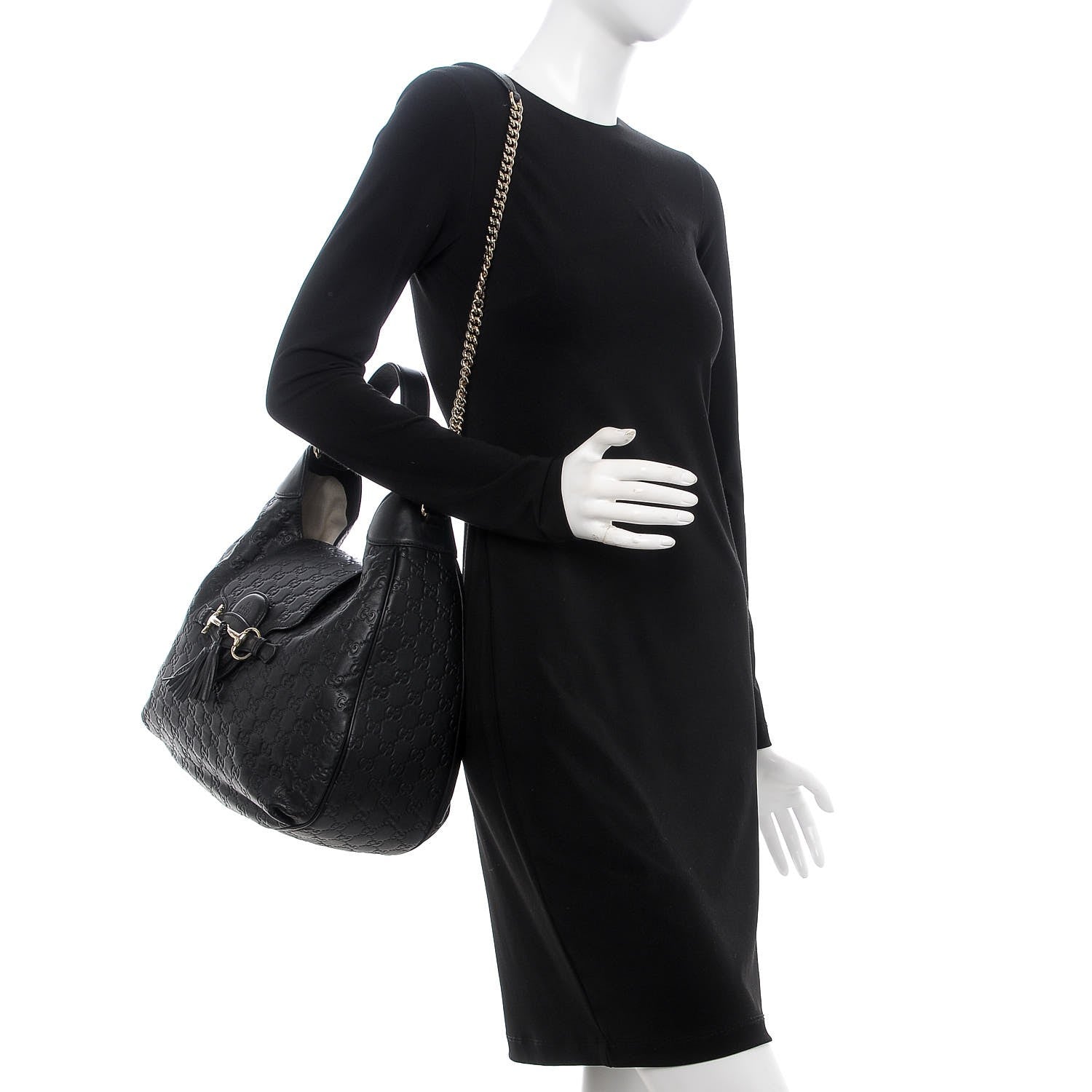 Gucci Guccissima Medium Emily Hobo Black 2 of 8