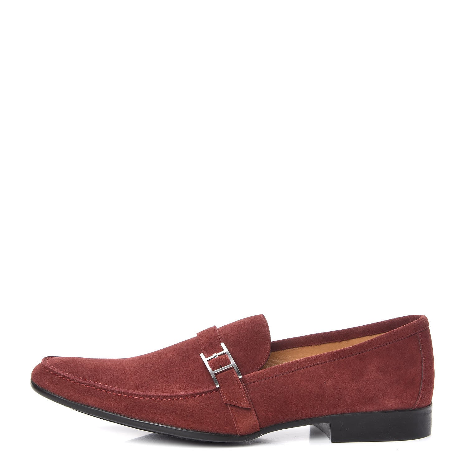 Hermes Veau Velours Dan Moccasin Loafers 44 Rouge Brique 1 of 9