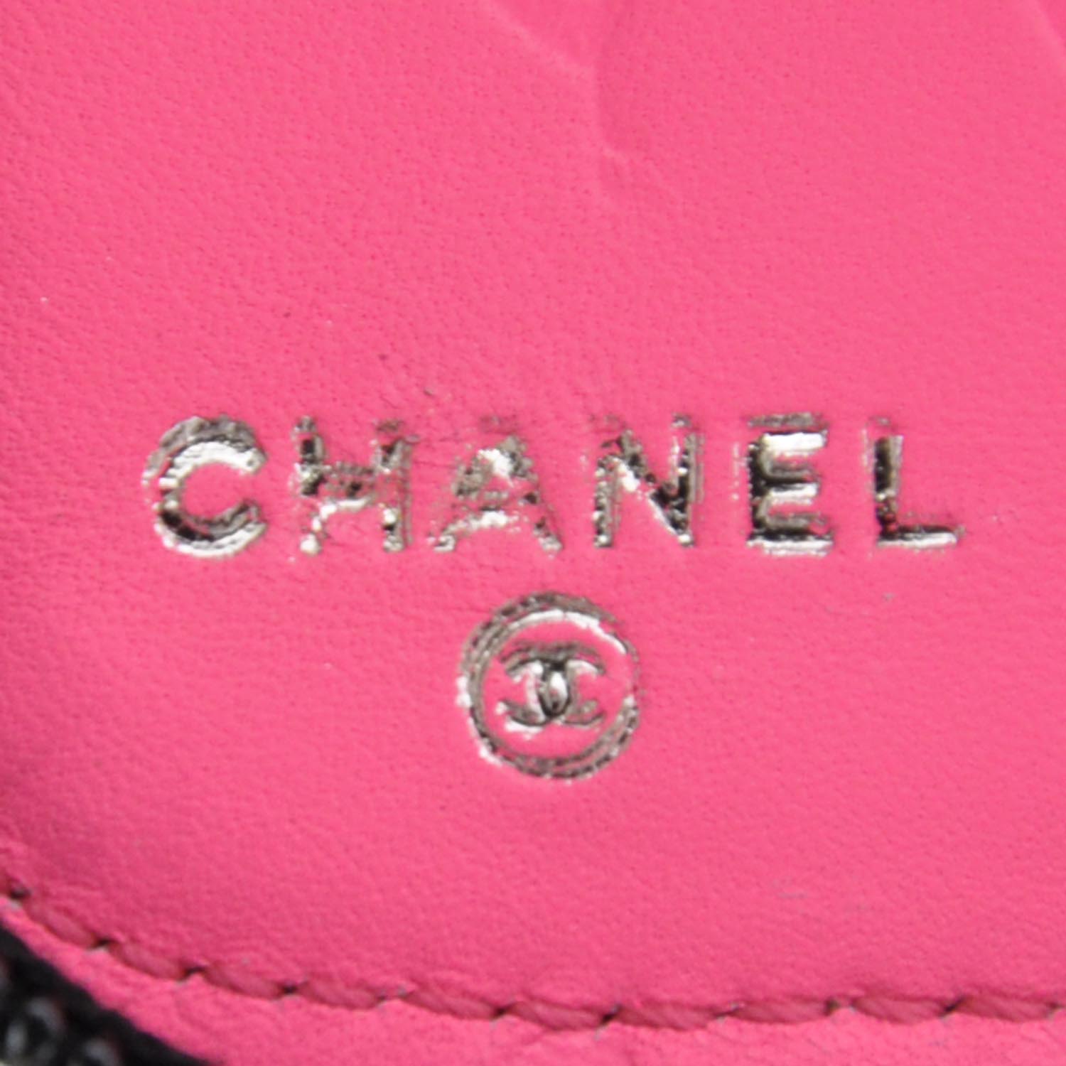 Chanel Calfskin Cambon Zip Around Organizer Wallet Black White 5 of 9