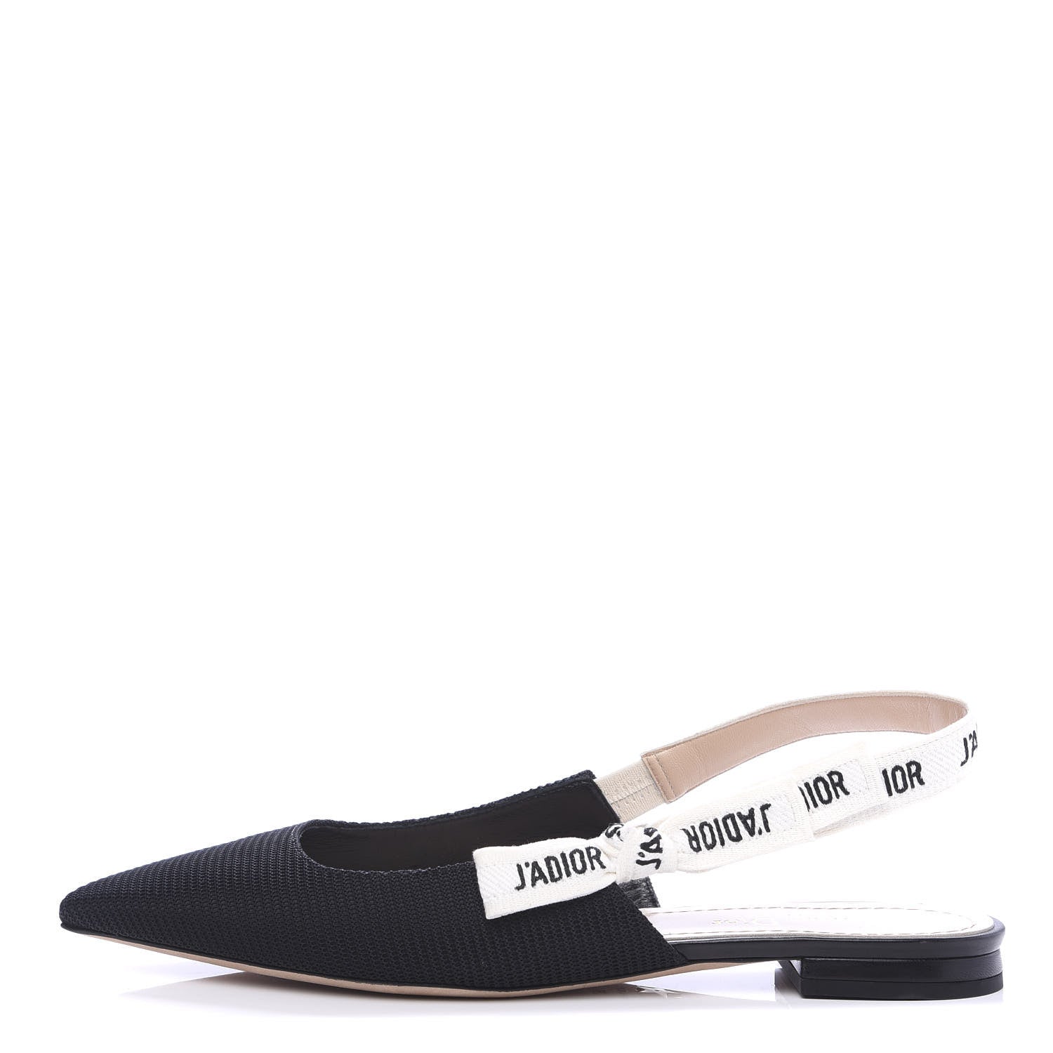 Christian Dior Technical Canvas Ribbon J'Adior Slingback Ballet Flats 39 Black 1 of 10