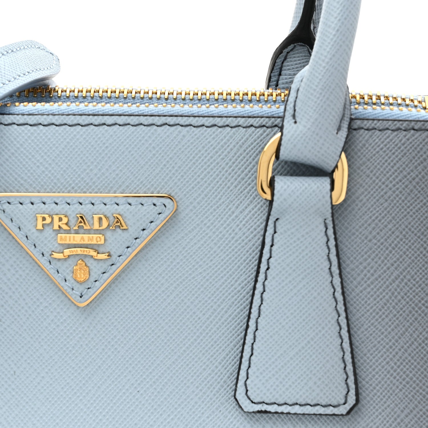 Prada Saffiano Lux Ombre Small Galleria Double Zip Tote Celeste 7 of 9