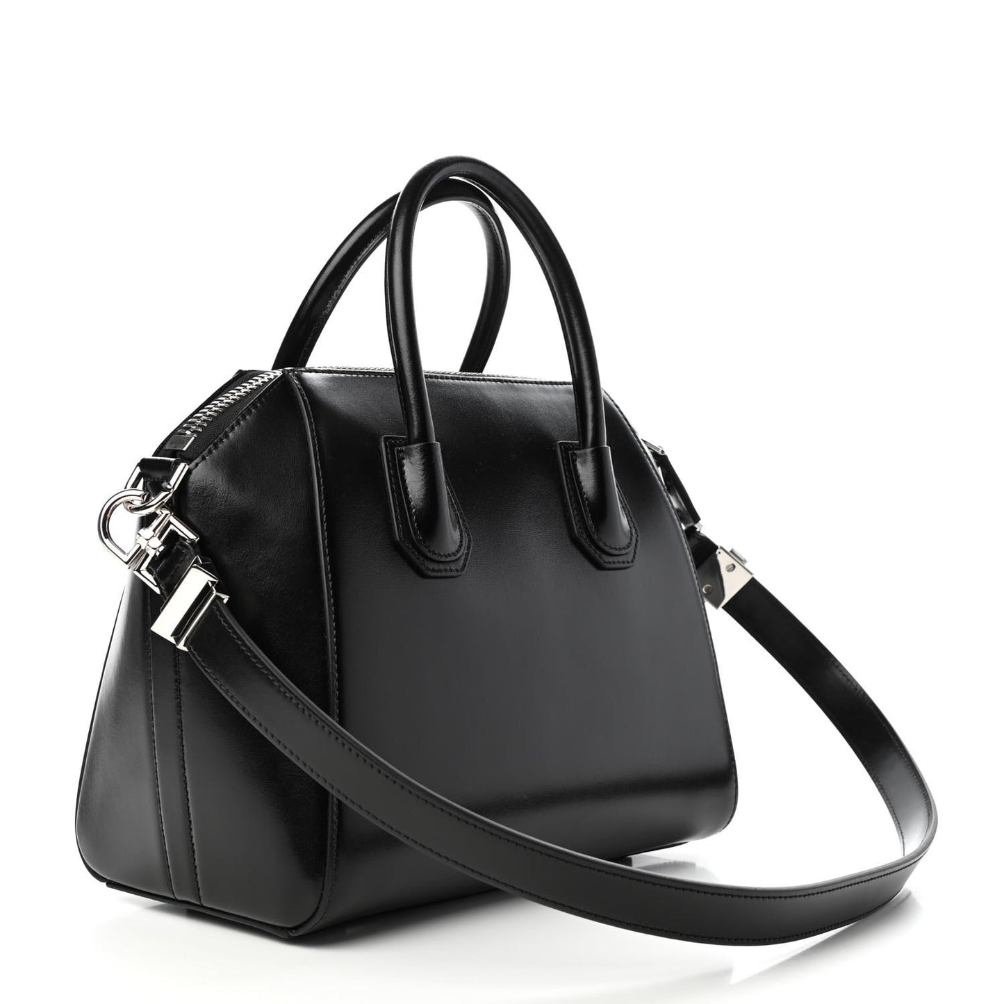 Shiny Lord Calfskin Small Antigona Black