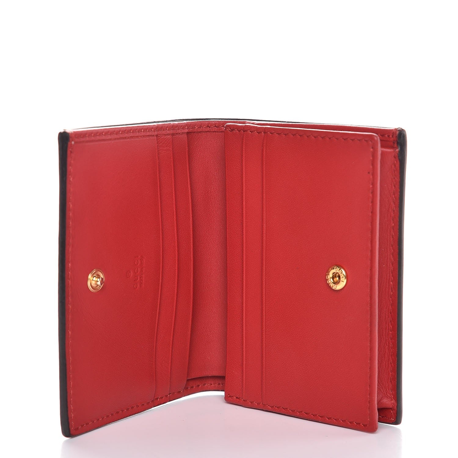Gucci GG Supreme Monogram Blooms Card Case Beige Blue Navy Hibiscus Red 5 of 8