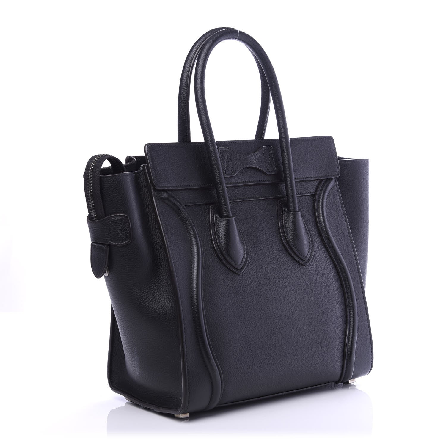 Celine Drummed Calfskin Micro Luggage Black 3 of 11