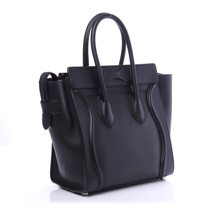 Celine Drummed Calfskin Micro Luggage Black 3 of 11