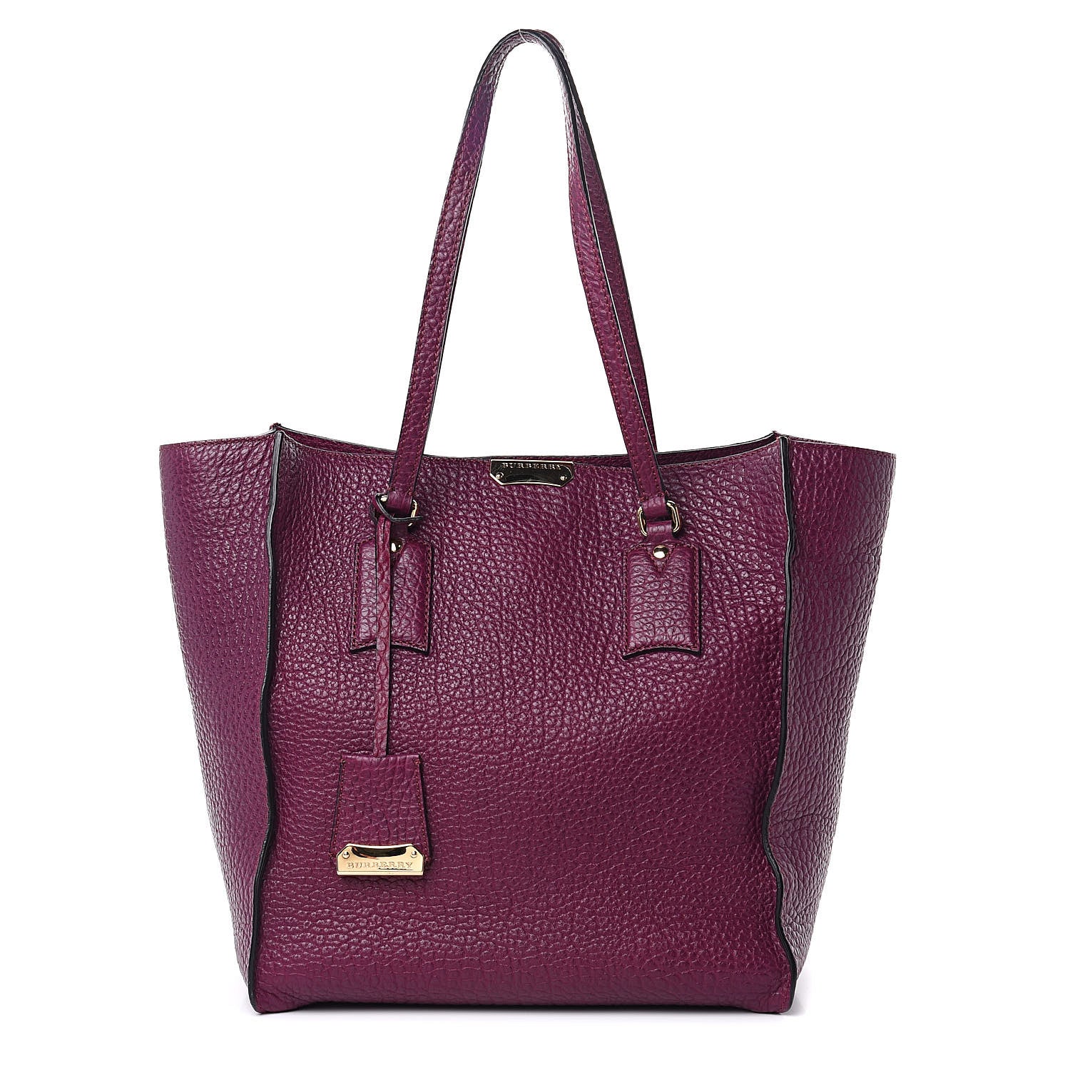 Burberry Heritage Grain Medium Woodbury Tote Damson Magenta 1 of 9