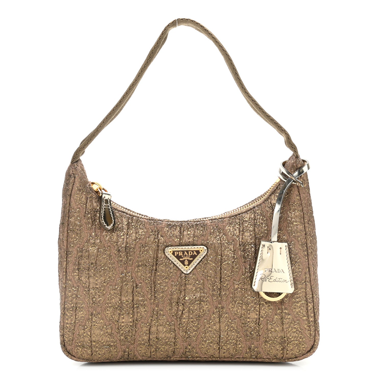 Prada Broccato Mini Re-Edition 2000 Bag Moro Losanga 1 of 11