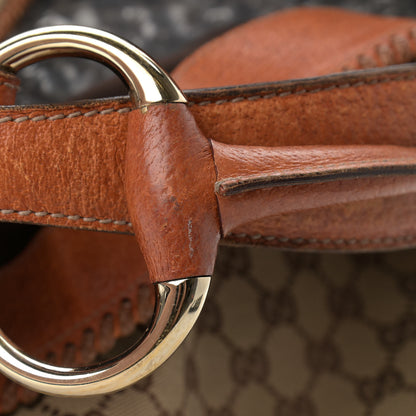 Gucci Monogram Large Horsebit Chain Hobo Brown 14 of 17