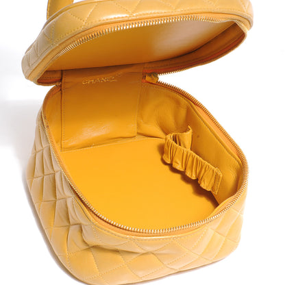 Chanel Lambskin Quilted Vanity Cosmetic Bag Mango 5 of 8