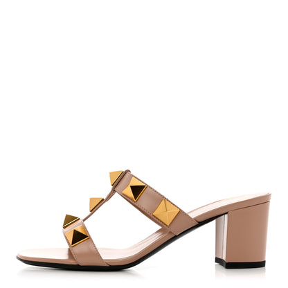 Valentino Garavani Calfskin Roman Stud 60mm Slide Sandals 38 Rose Cannelle 1 of 11