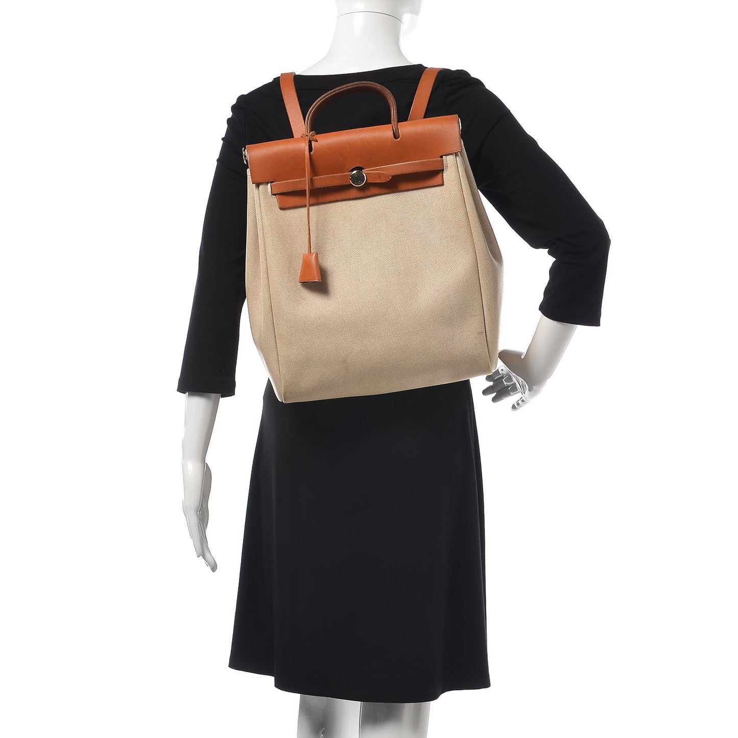 Toile Vache Calfskin Herbag 30 PM Backpack Natural