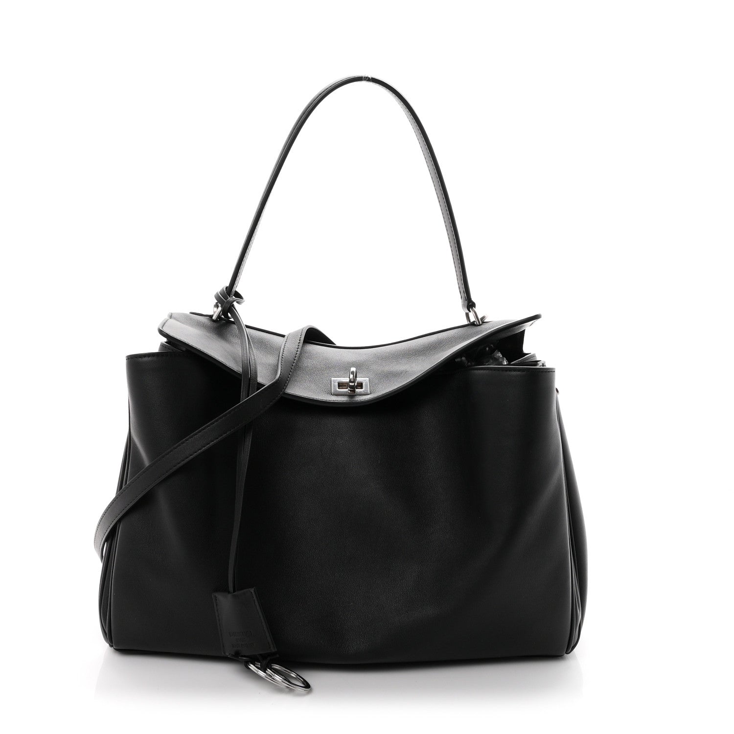 Balenciaga Natural Smooth Calfskin Medium Rodeo Top Handle Handbag Black 1 of 9