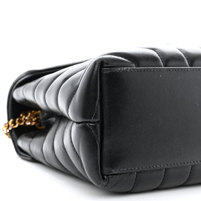 Saint Laurent Calfskin Y Quilted Monogram Small Loulou Chain Satchel Black 9 of 11